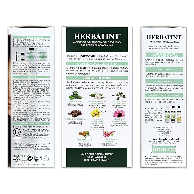 Herbatint Permanent Haircolor Gel, 4N