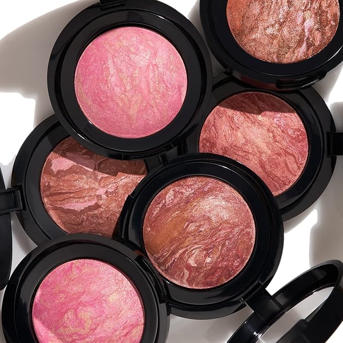 LAURA GELLER NEW YORK Baked Blush-n-Brighten Marbleized Blush for Cheeks - Pink Grapefruit - Satin Finish - Buildable Color (Pack of 2)