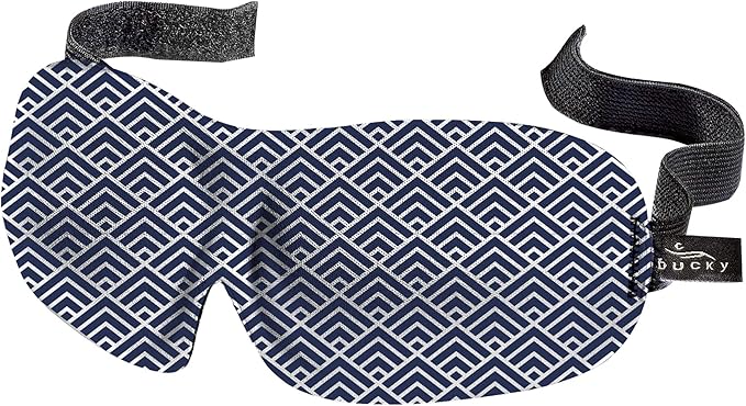 Bucky 40 Blinks No Pressure Eye Mask for Travel & Sleep, Blue Atlas, One Size