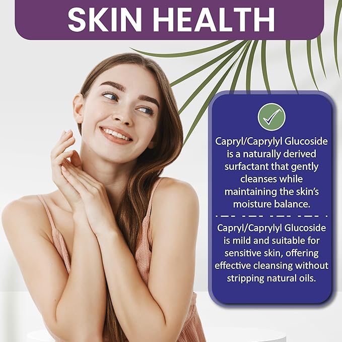Dr Joe Lab Capryl Glucoside Liquid Surfactant - Caprylyl Natural, Plant Derived - DIY Skin Care - Shower Gels, Foaming, Body Soap, Shampoos Baby Products Face Cleansers - COCOJOJO - 32 Oz