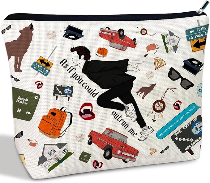 CLHHM Movie Vampire Makeup Bag Tv Show inspired Gift Twi light Merch Gifts for Women Movie Lovers Fans Sister Daughter Teachers Cosmetic Bag