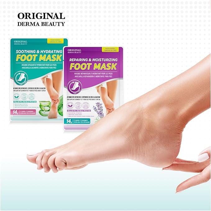 Innerest - ODB 6 Pairs Lavender Moisturizing Foot Mask Foot care Callus Remover Foot Bath Pedicure Supplies