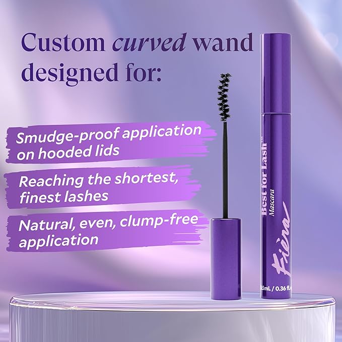 Fièra Best for Lash™ Mascara for Women Over 40 – Volumizing, Lengthening & Lifting Peptide Mascara with Vitamin B5 – Smudge-Proof, Flake-Resistant, Gentle Washable Formula, Brown