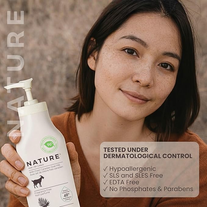 Goat Milk Lotion, Creamy Fragrance Free, Moisturizing Goat Milk Skin Lotion for Women and Men, Dry Skin Hydration with Fresh Goat's Milk, 11.8 oz