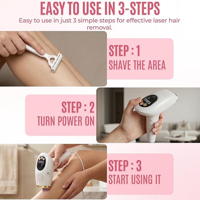 IPL Laser Hair Removal for Women with Ice Cooling Function, 999,999 Flashes Painless Electrolysis Permanent Hair Removal, Hair Removal Device for Armpits Legs Arms Bikini Line