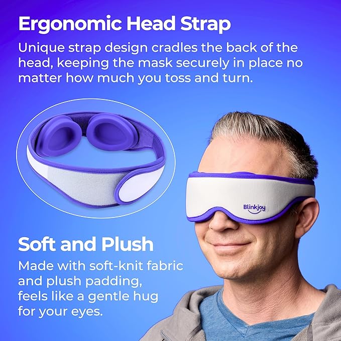 Blinkjoy Hydrating Sleep Mask (2ND GEN) for Dry Eye - Optometrist Recommended for Dry Eye Relief, Protects from Dust and Drafts, Preserves Drops, Comfortable & Lightweight