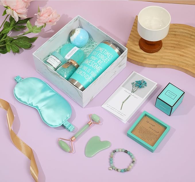 12 PCS,Get Well Soon Gift Baskets for Friends Mom Sister Coworker Wife Girlfriend Teens Girls Bestie Hamper,Self Care Spa Care Package,Thinking of You Inspirational Gift Set,Birthday Gifts for Women