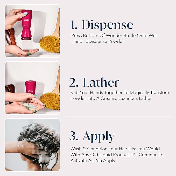 SMALL WONDER® Signature Powder Shampoo Refill | 2.4oz (50–80 Washes) | Sulfate-Free, Paraben-Free, Color-Safe | Eco-Friendly, Travel & Refillable Formula