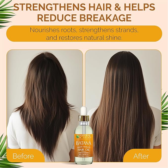 Natural Wunderz Batana Hair Oil – Nourishing Blend with Batana, Argan & Jojoba Oils – Supports Hair Growth, Shine & Scalp Health – 4 fl oz
