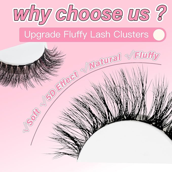 Fluffy Lash Extension Kit Wispy 5D 40D Eyelash Extension Kit 10-18MM Natural Lash Clusters 180PCS