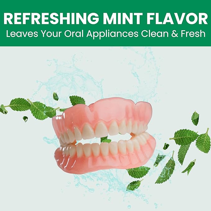 ProTech Retainer Cleaner - 90 - 120 Cleanings (0.23 Per Cleaning) 12 Pack/3 Month Supply - For Clear Aligners, Dentures, Retainers, Mouth Guards & Night Guards - Cleaning Crystals, Mint