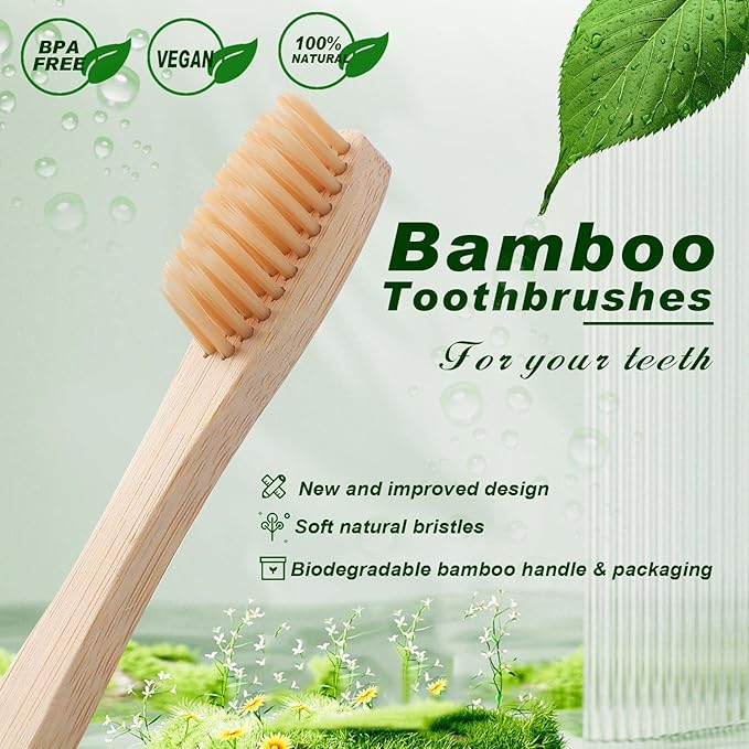 Sieral 120 Pcs Bamboo Toothbrushes Bulk, Soft Bristle Bamboo Toothbrush, Individually Wrapped for Adults Travel Family Hotel Party, 7 Inch 12 Color