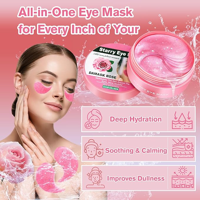 Lktvys Pack of 60 Eye Pads, Eye Pads Against Dark Circles, Eye Bags, Wrinkles, Eye Pad Mask, Suitable for All Skin Types, Especially for Dry, Sensitive, and Dull Eye Skin
