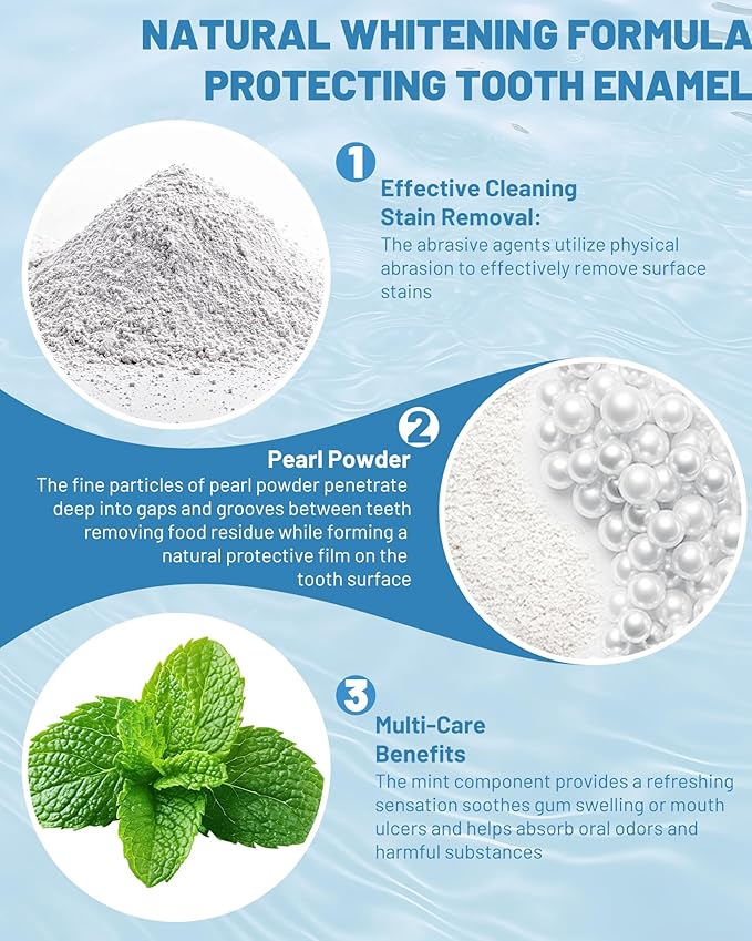 Teeth Whitening Powder, Toothpaste Whitening Powder Stain Removal Without Sensitivity, Natural Teeth Whitener Refreshing Mint Flavor Breath Freshener, 0.5 Ounce (Pack of 1)