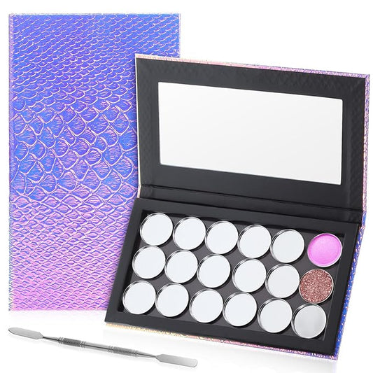 Beaupretty Empty Magnetic Eyeshadow Palette Mermaid Makeup Palette