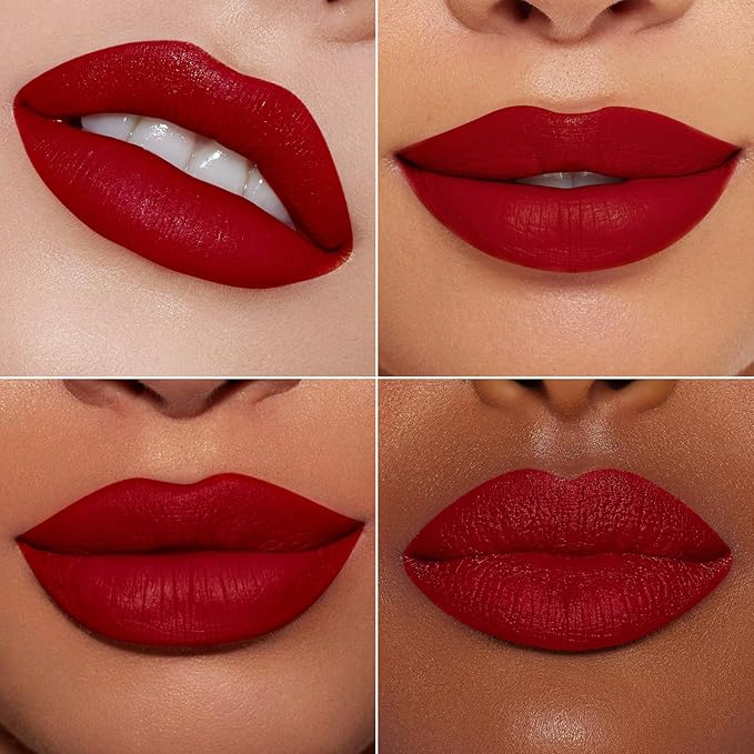 MAKI YIKA 2Pcs Matte Liquid Lipstick Set MVP Red Nude Lipstick Long Lasting Smudgeproof Transfer Proof Lip Makeup, MVPRed/Nude