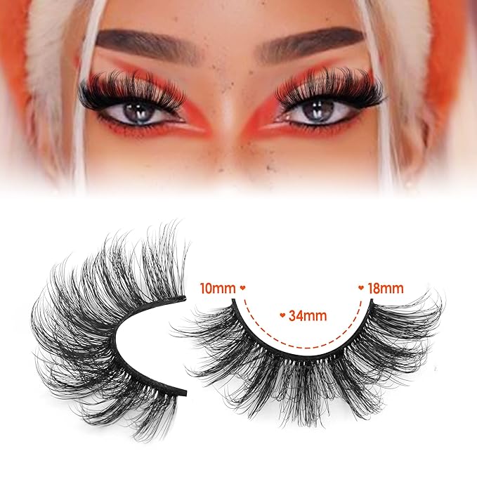 Mink Lashes Fluffy Dramatic Full False Eyelashes Volume Wispy Bushy 18MM Thick Fake Lashes Look Like Eyelash Extensions Pestañas7 Pairs Pack by JIMIRE