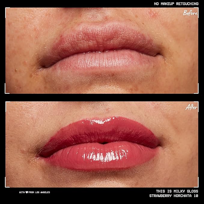 NYX PROFESSIONAL MAKEUP This Is Milky Gloss, Lip Gloss with 12 Hour Hydration, Vegan - Strawberry Horchata (Mauve Pink)