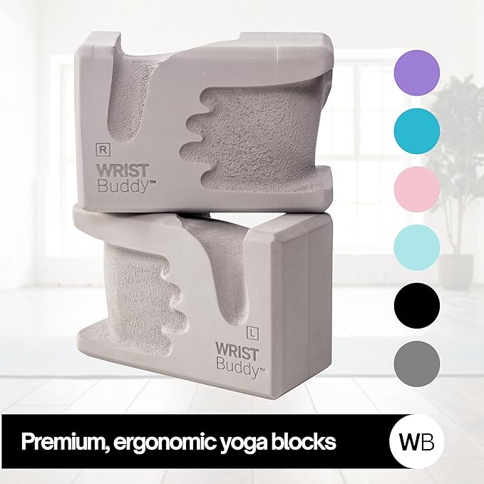 WRISTBuddy® Yoga Blocks 2-Pack (Left + Right) — Ergonomic, Hand-Shaped EVA Blocks for Wrist Relief & Better Grip | Doctor-Designed Support for Yoga, Pilates, Handstands, Push-Ups & Rehab