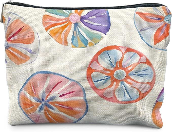 RYYCDOI Summer Fruit Slice Aesthetic Makeup Bag, Fruit Lover Gifts Cosmetic Bags for Women, Trendy Preppy Orange Citrus Zipper Makeup Pouch