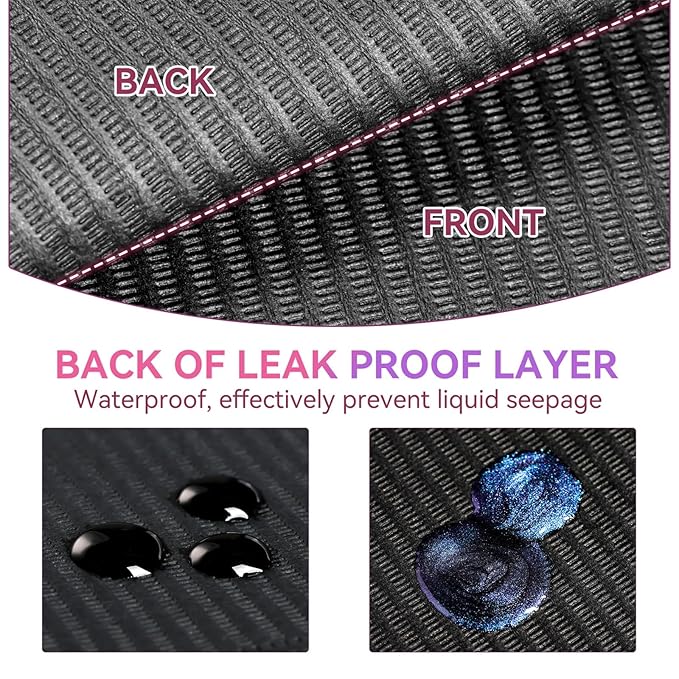 Makartt Disposable Nail Mats: 20 Pcs Fordable Nail Paper Towels for Table Acrylic Practice Sheet 3 Ply Waterproof Nail Art Table Mats Clean Pads for Salon Manicure Tattoo Black