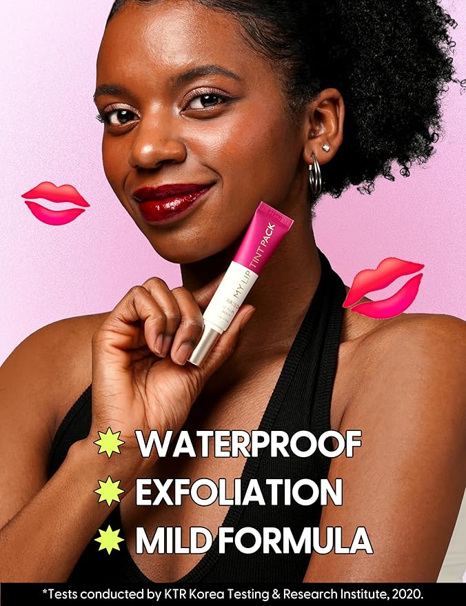 LIP My Tint Pack - Korean Lip Stain Peel Off Pack | Kiss-Proof Korean Lip Tint Long Lasting Lipstain Marker | Waterproof Lip Stain Peel Off Lipstick (02. Plum Berry, 0.50 Fl Oz)