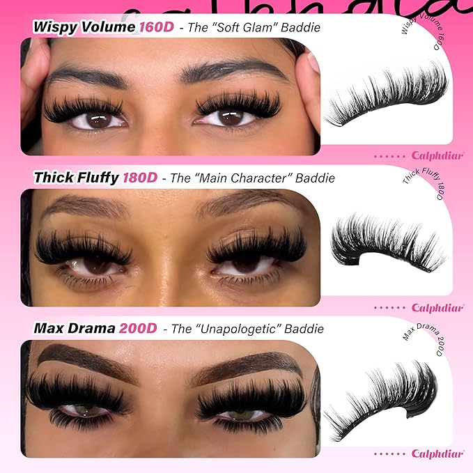 Fluffy Lash Clusters Thick Volume Lash Extension 10-18mm Cluster Eyelash Extensions Individual Lashes Wispy Eyelash Clusters Easy to Apply Cluster Lashes DIY Dramatic Lash Fills (160D+180D+200D)