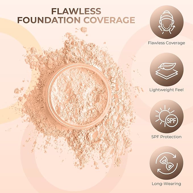 ULTIMATE KIT (PINK BISQUE) Full Size Mineral Makeup Set Matte Foundation Kit Bare Face Sheer Powder Cover