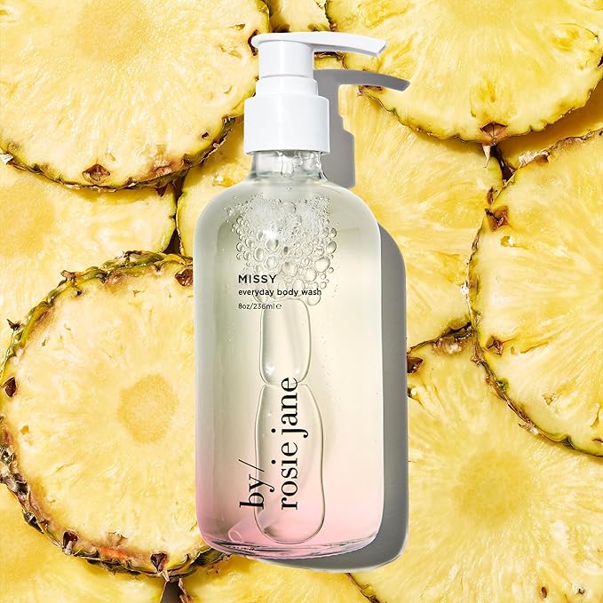 By Rosie Jane Body Wash (Missy) - Hydrating Body Wash Made with Toasted Coconut, Golden Pineapple & Frangipani - Supports Skin Elasticity & Builds Collagen - Vegan & Non-Toxic (8 Fl Oz)