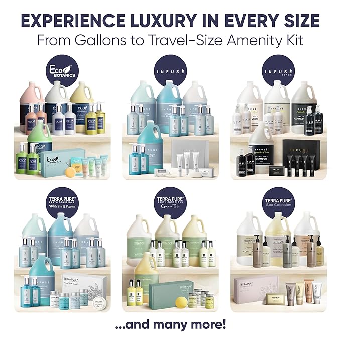 Aqua Organics Amenity Kit | Boxed Hotel Toiletries Bulk Set | 1 oz Shampoo, Conditioner, Lotion, Body Wash & Bar Soap | 300 Sets per Case