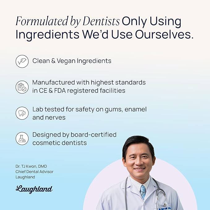 Laughland Super Strength to Go Whitening Teeth Pen, Formula with 11% Hydrogen Peroxide, Glycerin, Aloe Vera & Mint, Gentle on Sensitive Teeth, at Home Dental Care, Travel Friendly, 6 Treatments