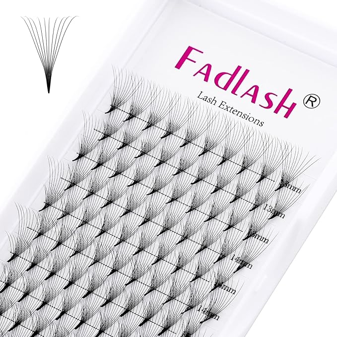 Premade Lash Extensions Fans 10D 0.07 D Pre Made Fanned Volume Lash Extensions Pointed Base Middle Stem Premade Lash Fans Supplies (10D-0.07D, 13-16mm)