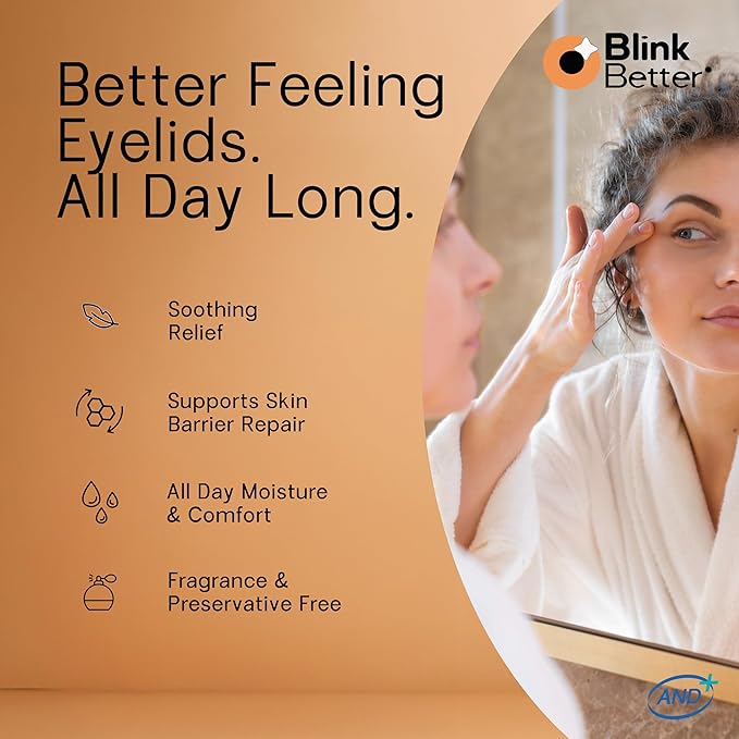 BlinkBetter® Restore Eyelid Cream – 3% Oat Extract & Ceramide Complex – Soothing Hydration & Barrier Support for Dry, Itchy, Red, Sensitive, or Flaky Skin Around the Eyes – All-Day Use – 1oz