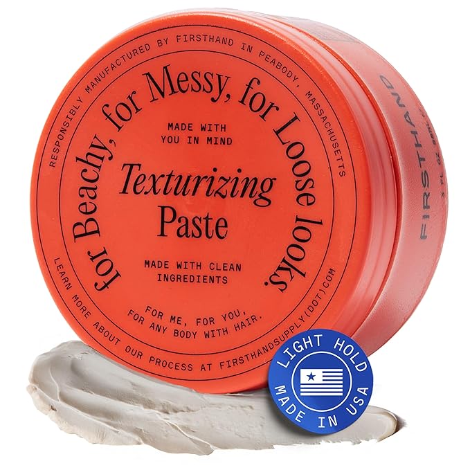 Firsthand Supply Texturizing Paste for Men & Women - Medium Hold, Natural Finish – Water-Based, Non Greasy Texture Clay – Adds Lasting Volume with Perfect Hair Day Texture – For Longer Hair – 3oz