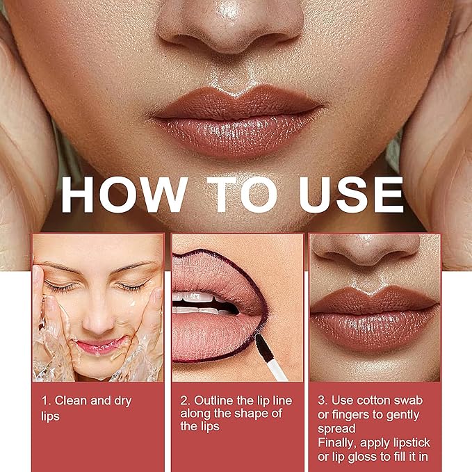 3 Colors Peel Off Lip Liner Tattoo, Peel Off Lip Stain with Matte Finish, Long Wear Tattoo Lip Liner Lipstick, Long Lasting, Waterproof, Transfer-proof, Highly Pigmented Color