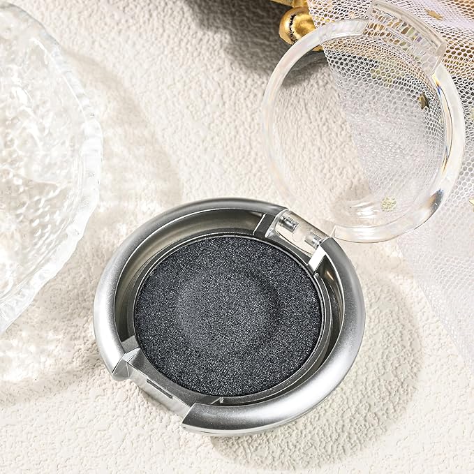 Glitter Eyeshadow,Duochrome Holographic Smoky Black Shimmer Eye Shadow,Chameleon High Pigmente Sparkly Shadows Palette，Iridescent Metallic Eye Highlighter，Makeup for Rave，LongWear,05#
