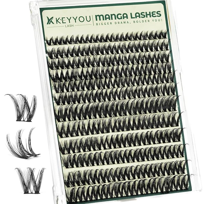 KEYYOU LASH Eyelash Clusters Flora Lashes Clusters D Curl Cluster Eyelash Extensions 8-18mix False Eyelashes 144pcs Ultra-Lightweight Wispy Natural Lash Cluster with Spikes（F01，8-18mm）