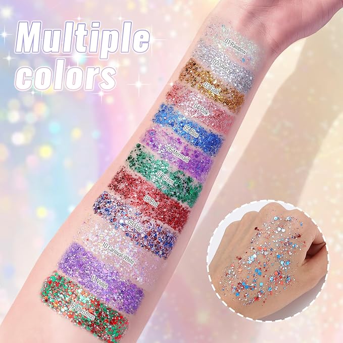 Flag Face Body & Hair Glitter Stick for Independence Day, 4th of July Red White Blue Glitter Gel for Women, Patriotic Pride USA Flag Sparkling Sequins for Memorial Day Festival Party, 0.56oz