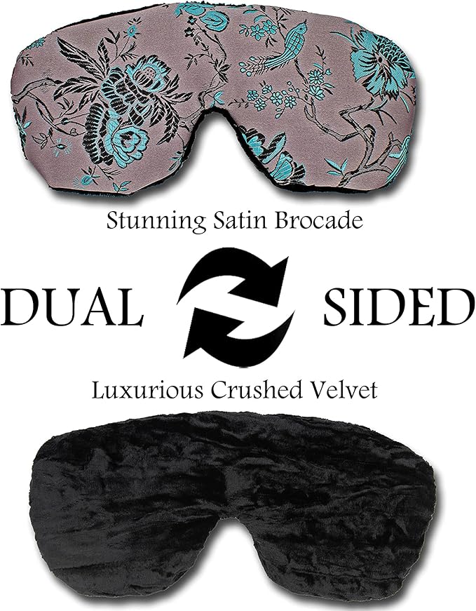 Candi Andi Handmade Weighted Sleep Eye Mask Yoga Pillow - Flax Seed Fill - Lavender Scented - Birds in Paradise - TEMFL-BP