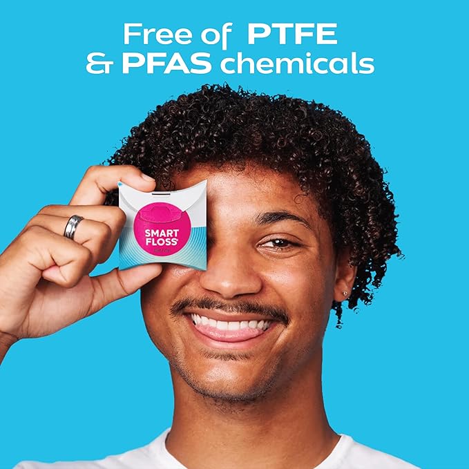DrTung's Smart Floss - Natural Dental Floss, PTFE & PFAS Free, Gentle on Gums, Expands & Stretches, BPA Free - Cardamom Flavor (Pack of 4)