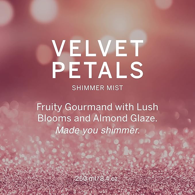 Victoria's Secret Velvet Petals Shimmer Body Mist for Women, Perfume with Notes of Blooms and Almond Glaze, Women's Spray, 250 ml / 8.4 oz