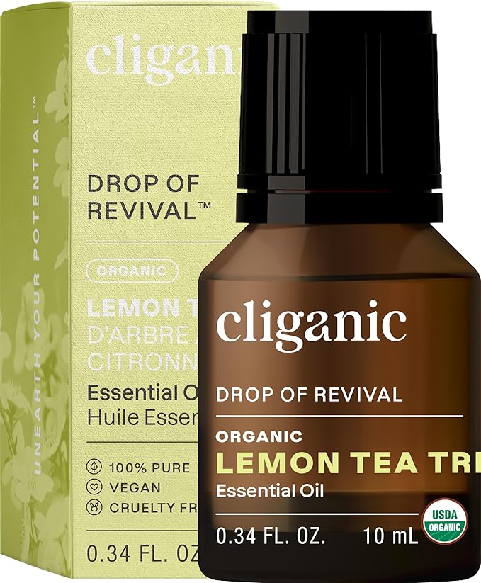 Cliganic Organic Lemon Tea Tree Essential Oil, 100% Pure Natural for Aromatherapy | Non-GMO Verified
