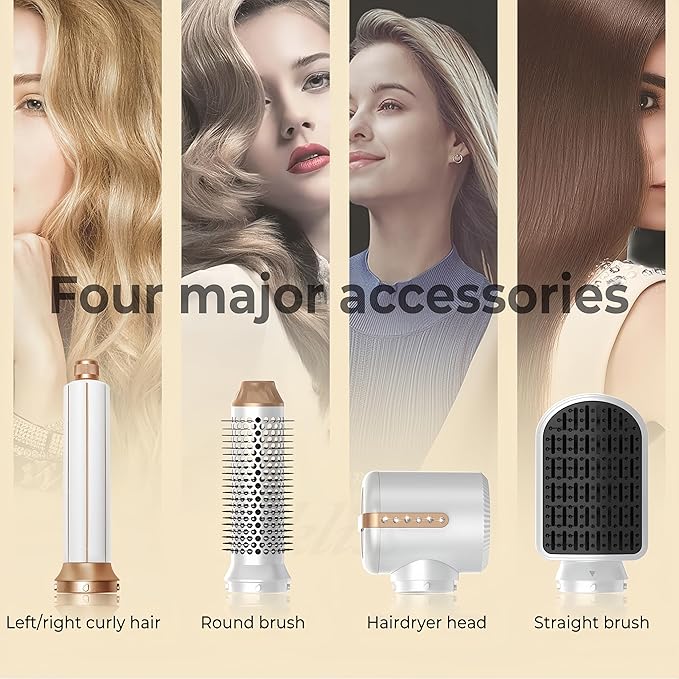 Nora Styler 7-in-1 Multistyler Pro - High-Speed Negative Ionic Hair Dryer, Fast Drying air wrap Hair Styler Multi Hair Styler, Auto Air Wrap Styler for Curling Volumizing Straightening