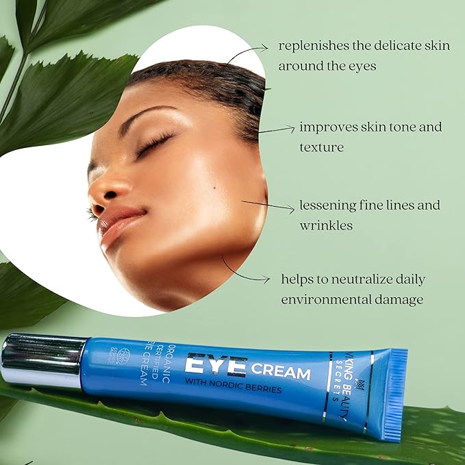 Viking Beauty Secrets Eye Cream - Hyaluronic Acid and Nordic Berry Infused Eye Cream - Under Eye Cream for Reducing Dark Circles and Fine Lines - Hydrating Eye Cream for Daily Use