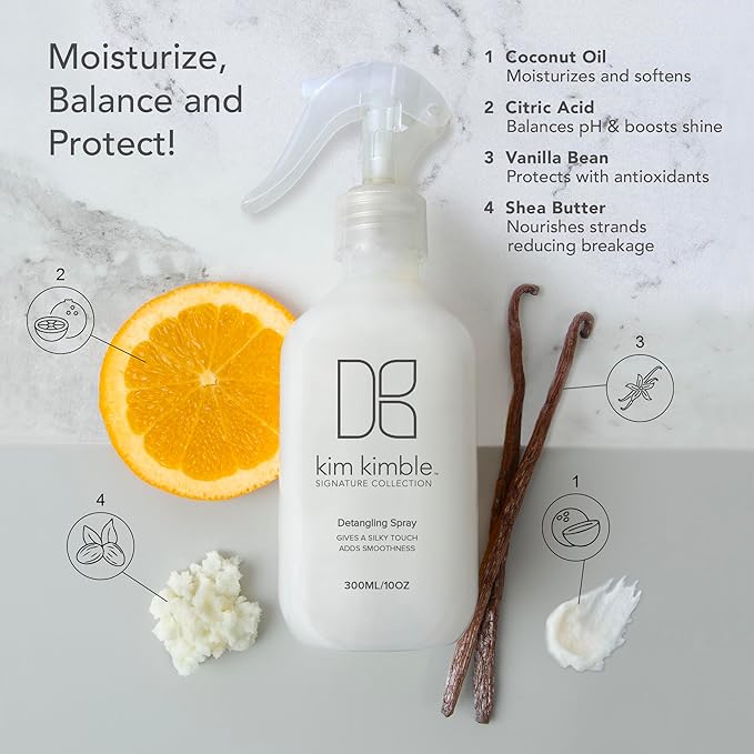 Kimblebeauty Detangling Spray: Leave-In Conditioner for Smooth, Shiny, and Frizz-Free Hair, 10 Fl. Oz. / 300 ml