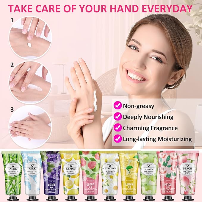 182 Pack Hand Cream Set, Mothers Day Gifts, Hand Lotion for Valentines Day Gifts, Thank You Gifts, Bridesmaid Gifts, Birthday Gifts and Small Gifts, Hand Lotion Travel Size for Dry Cracked Hands