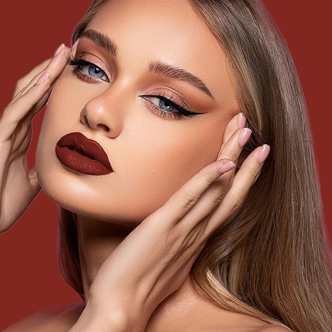 Depuplum 3Pc Matte Liquid Lipsticks for Women Dark Red Purple Pink Lipstick Cruelty Free Long Lasting Lip Color, DM18+DM20+DM26