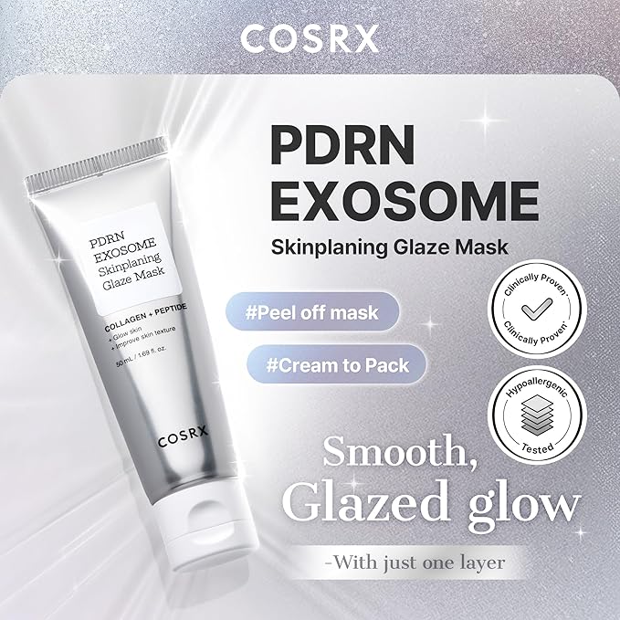 COSRX PDRN Exosome Skinplaning Glaze Mask for Face with Salmon DNA PDRN & Exosome, Overnight Wrapping Mask for Glass Skin, 1.69 fl. Oz, Korean Skin Care