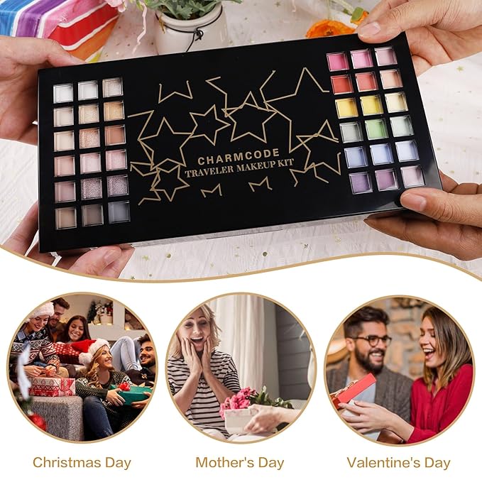All in One Makeup Kit, Makeup Kit for Women Full Kit, Make Up Christmas Gift Set for Teen Girls- Eyeshadow Palette,Lip Gloss,Concealer,Highlighter,Blush,Eyeliner,Brow Powder & Contour