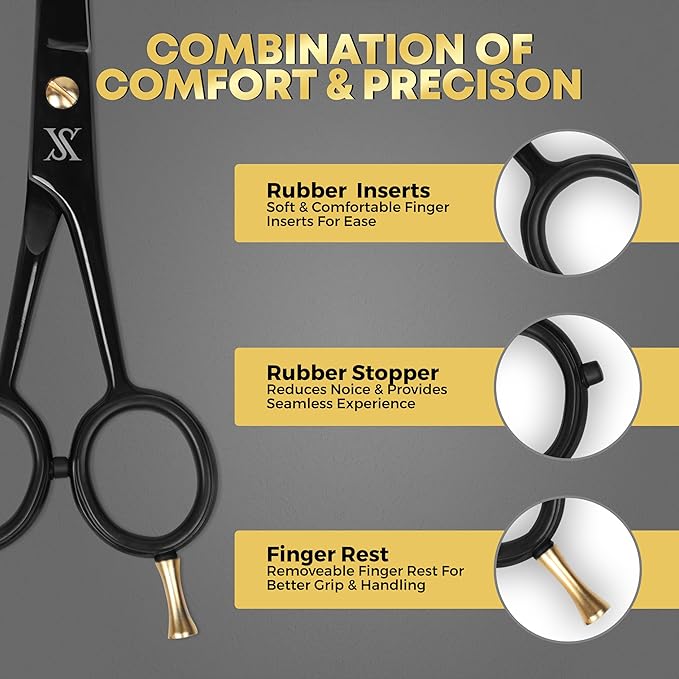 Barber Hair cutting scissors 420C Stainless Steel Hair scissor Sharp Razor edge premium shears for hair cutting for salon and home (5.5")